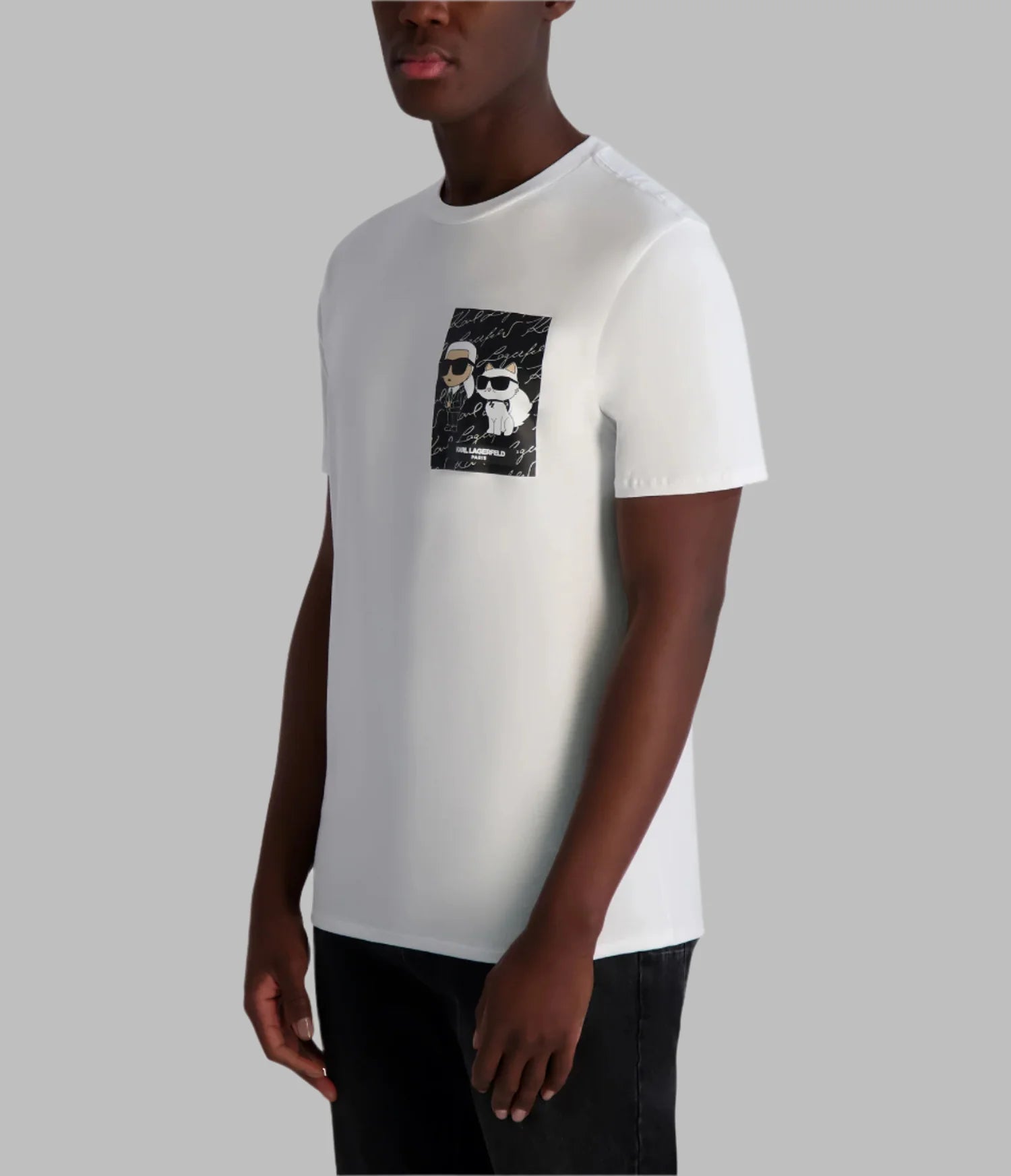 KARL & CHOUPETTE T-SHIRT WITH SIGNATURE