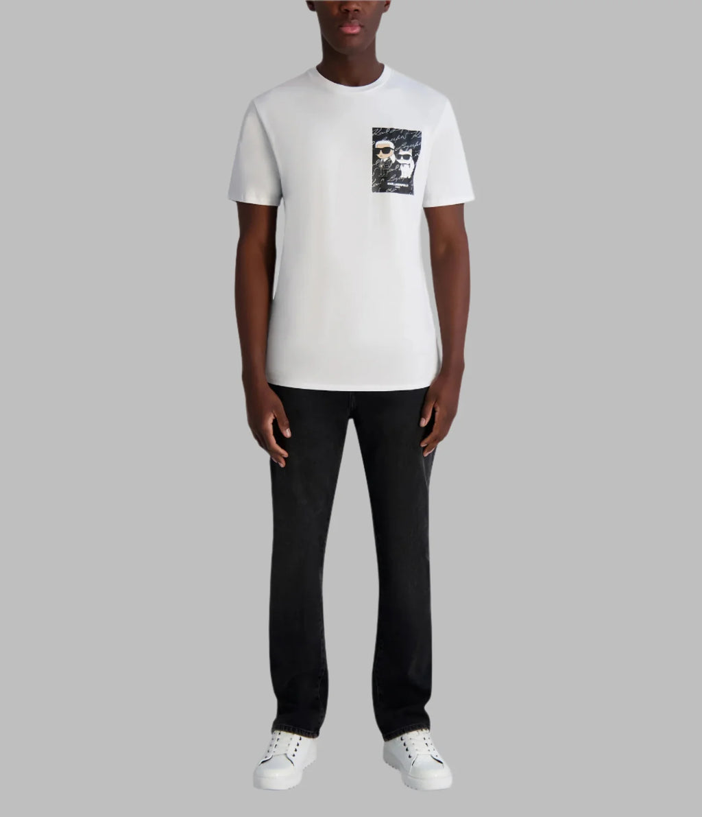 KARL & CHOUPETTE T-SHIRT WITH SIGNATURE