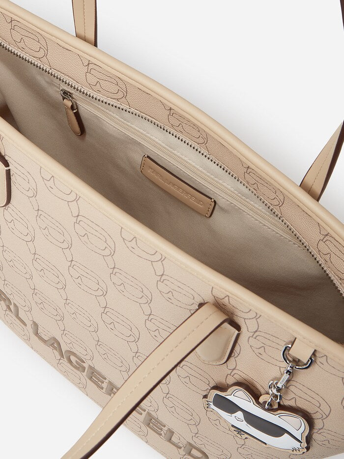 KARL BEIGE IKON MONOGRAM TOTE