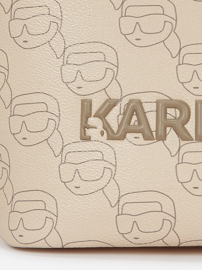 KARL BEIGE IKON MONOGRAM TOTE