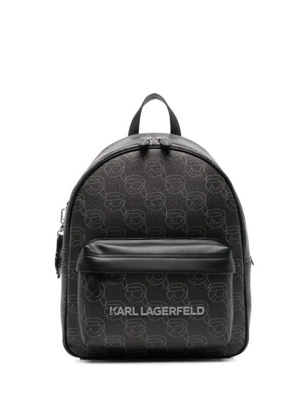 KARL BLACK IKON MONOGRAM BACKPACK