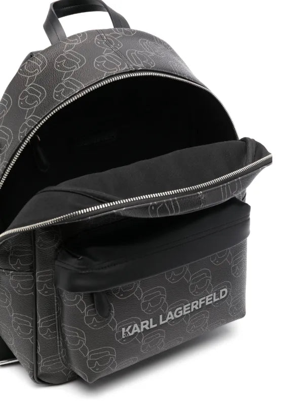 KARL BLACK IKON MONOGRAM BACKPACK