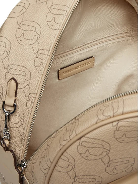 KARL BEIGE IKON MONOGRAM BACKPACK