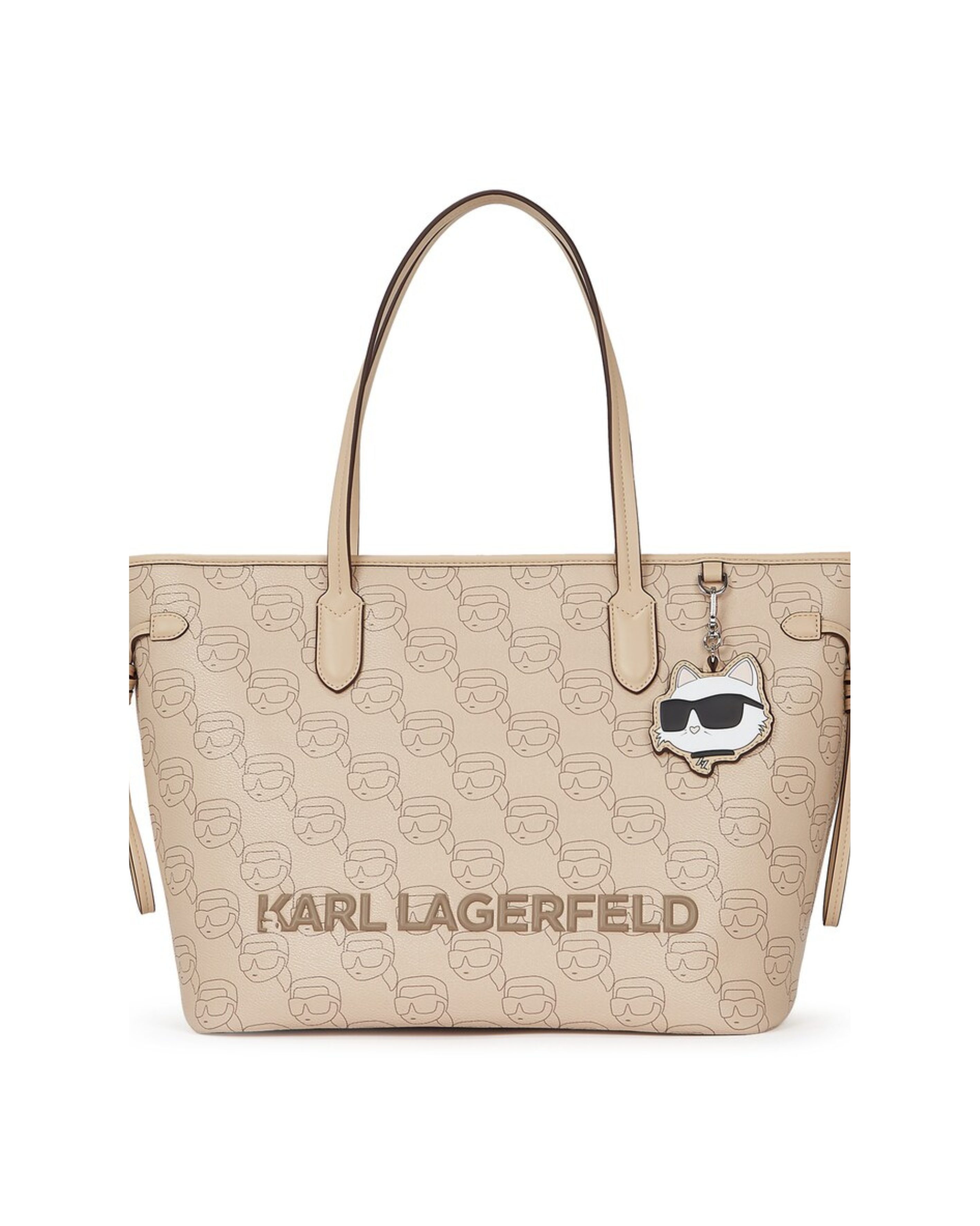 KARL BEIGE IKON MONOGRAM TOTE